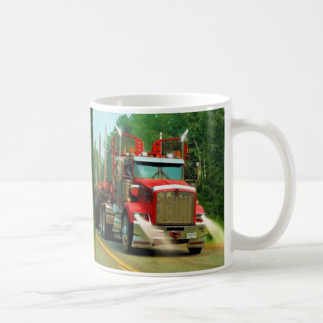 Big Truck and Highway Art for Lorry-lovers Coffee Mug (Right)