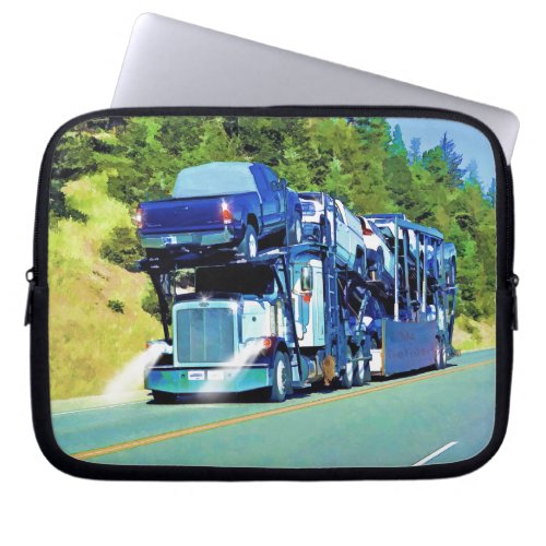 Big Truck and Highway Art for Lorry_lovers Laptop Sleeve