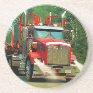 Big Truck and Highway Art for Lorry-lovers Sandstone Coaster