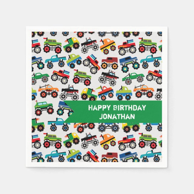 Big Truck Pattern Napkins (Front)