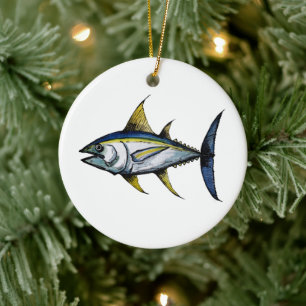 Big Tuna Fish Ceramic Ornament