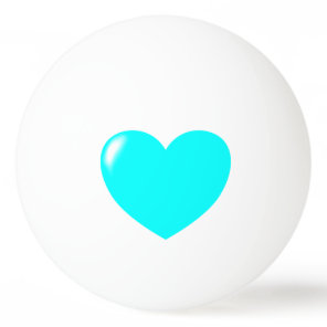Big Turquoise Heart Ping Pong Ball