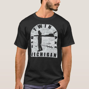 Big Twin Lake Ice Fishing Michigan T-Shirt