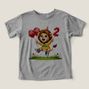 Big Two Celebration: Lion with Balloons Toddler T-shirt