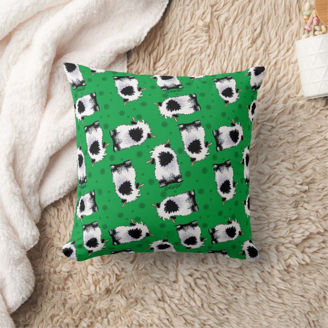 Big Valais Blacknose Sheep Throw Pillow (Blanket)
