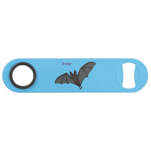 Big vampire bat cartoon illustration bar key