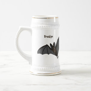 Big vampire bat cartoon illustration beer stein