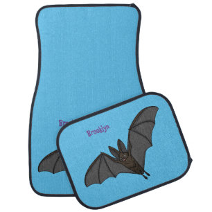 Big vampire bat cartoon illustration car floor mat