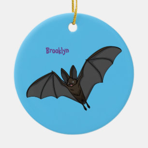 Big vampire bat cartoon illustration ceramic ornament