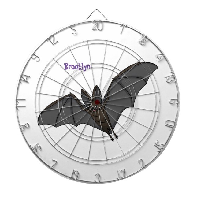 Big vampire bat cartoon illustration  dart board (Front)