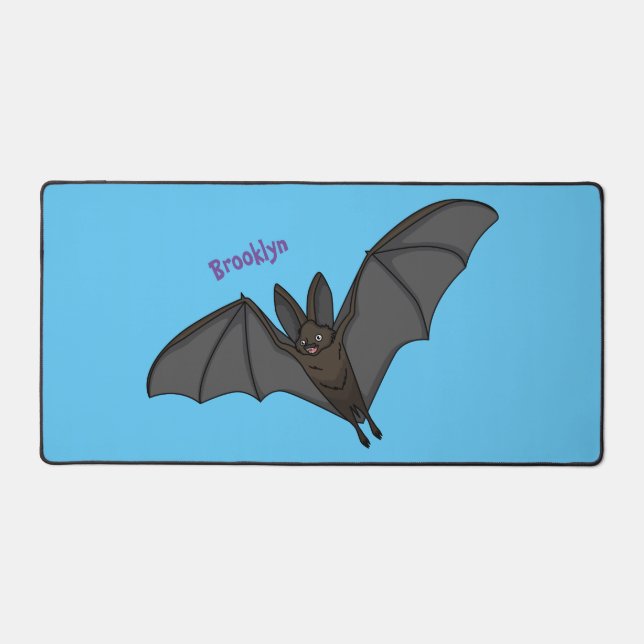 Big vampire bat cartoon illustration desk mat (Front)