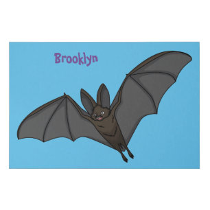 Big vampire bat cartoon illustration faux canvas print