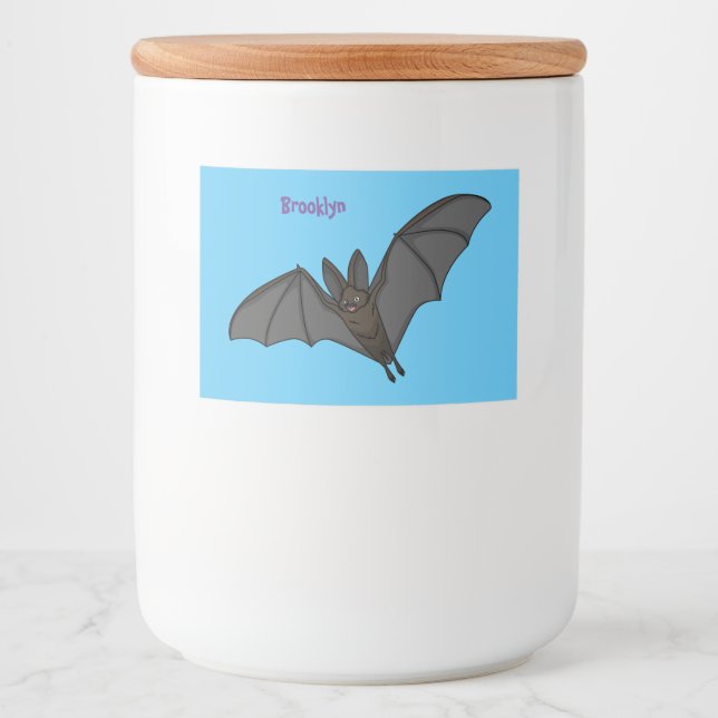 Big vampire bat cartoon illustration food label (Front)