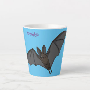 Big vampire bat cartoon illustration  latte mug