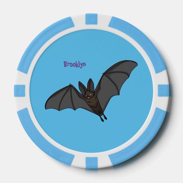 Big vampire bat cartoon illustration  poker chips (Front)