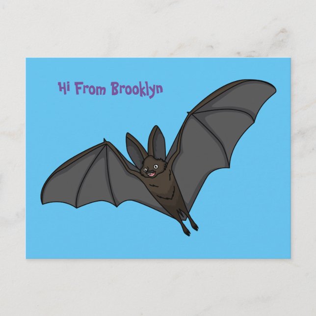 Big vampire bat cartoon illustration postcard (Front)