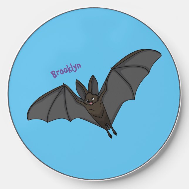 Big vampire bat cartoon illustration wireless charger  (Front)