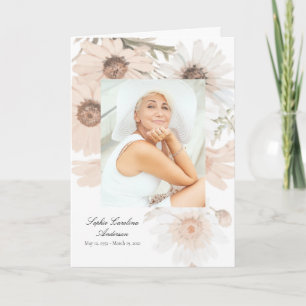 Big Vintage Daisies Celebration of Life Program