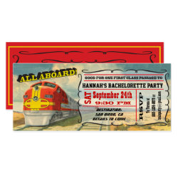BIG Vintage Train Ticket Bachelorette Party Card