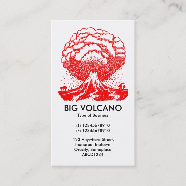 Big Volcano - Red Business Card (Front)