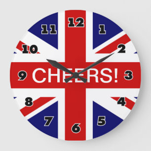 Big wall clock with british flag / union Jack