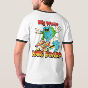Big Wave Long Board Surfing T-shirt 
