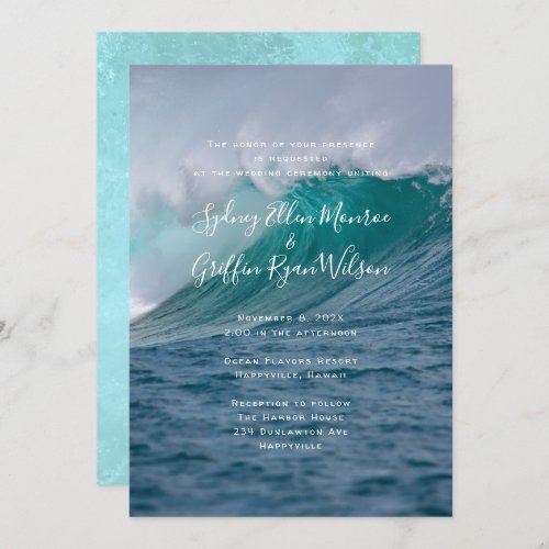 Big Wave Seacoast Wedding Invitation Template