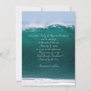 Big Wave Seaside Wedding Casual Ceremony Invitation