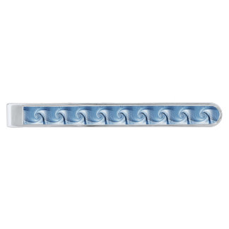 Big Wave Silver Finish Tie Clip