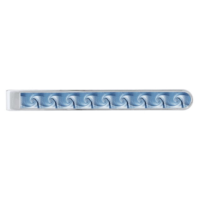 Big Wave Silver Finish Tie Clip (Front)
