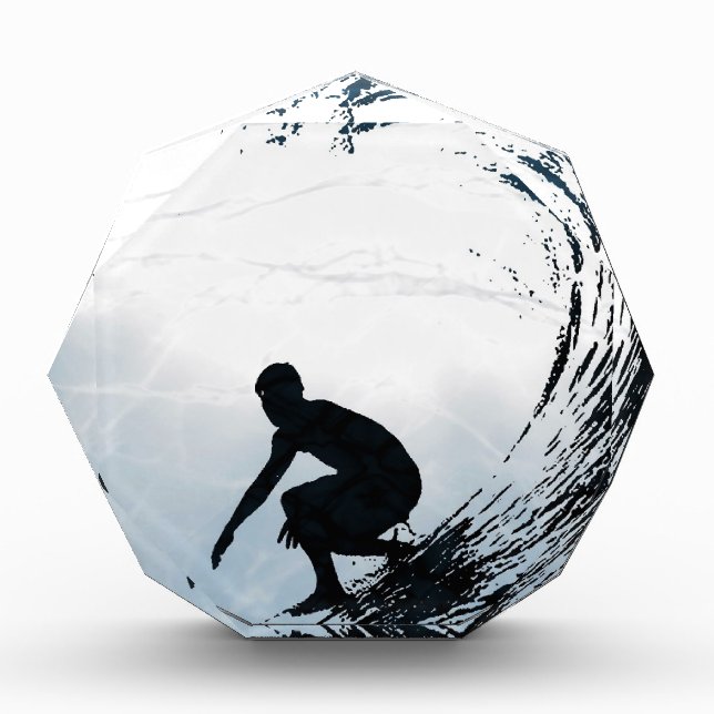 Big Wave Surfer Acrylic Award (Front)