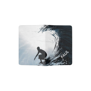 Big Wave Surfer Personalized Gifts for Surfers Passport Holder
