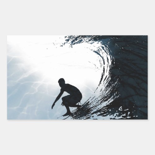 Big Wave Surfer Rectangular Sticker