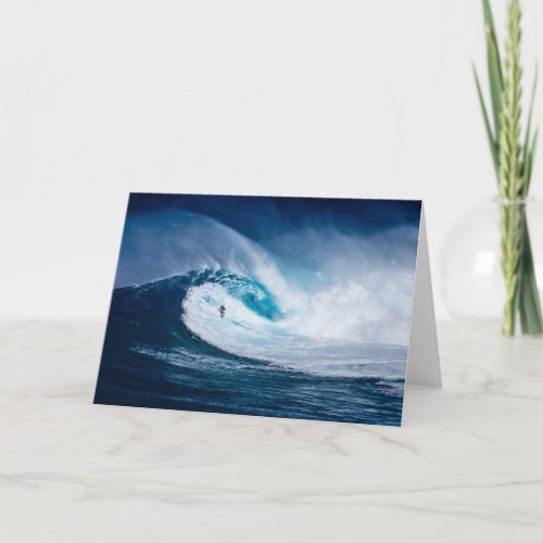 Big Wave Surfer Surfboarding Ocean Blank Notecard