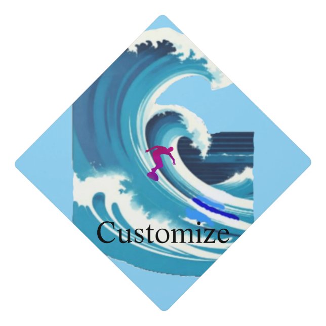 Big Wave Surfer Thunder_Cove Graduation Cap Topper (Front)