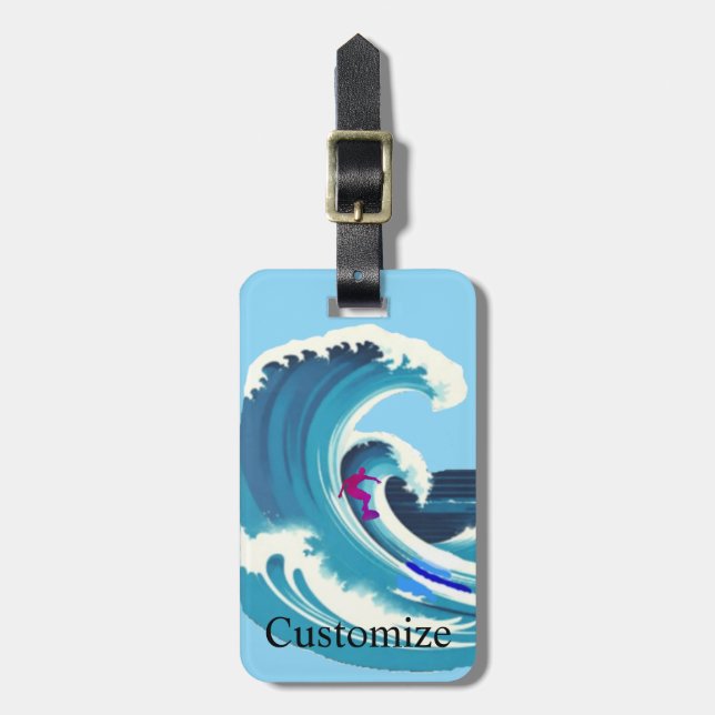 Big Wave Surfer Thunder_Cove Luggage Tag (Front Vertical)