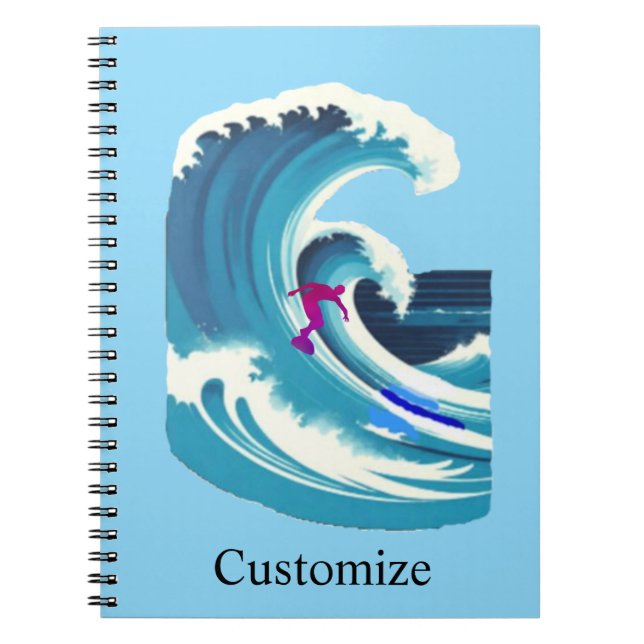 Big Wave Surfer Thunder_Cove Notebook (Front)