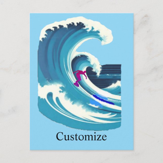 Big Wave Surfer Thunder_Cove Postcard (Front)
