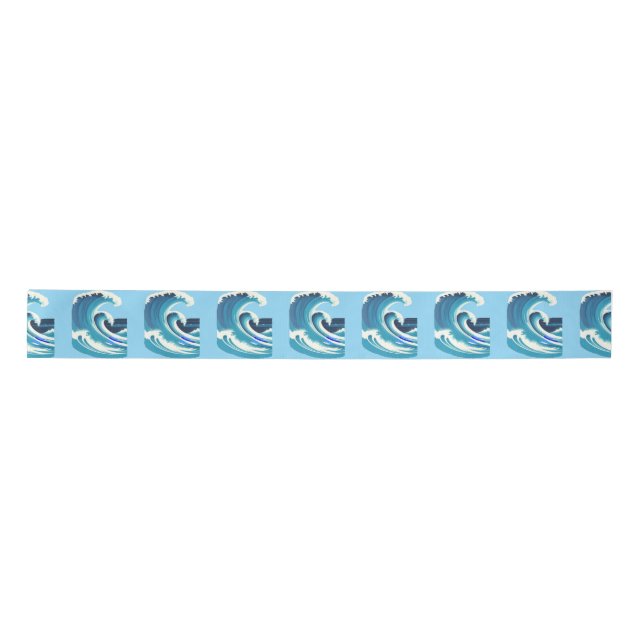 Big Wave Surfer Thunder_Cove Satin Ribbon (Front)