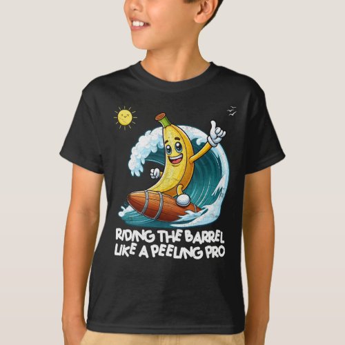 Big Wave Surfing Banana  Riding The Barrel T_Shirt