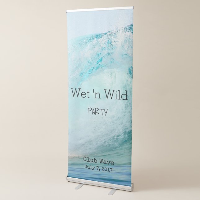 Big wave water party invitation retractable banner (3/4)