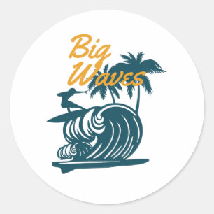 Big Waves Classic Round Sticker