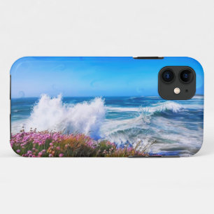 Big waves race towards Fistral Beach, Newquay iPhone 11 Case