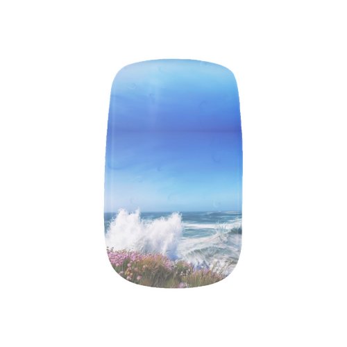 Big waves summer beach nails minx nail art
