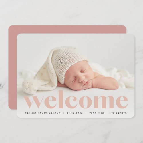 Big Welcome  Photo Birth Announcement