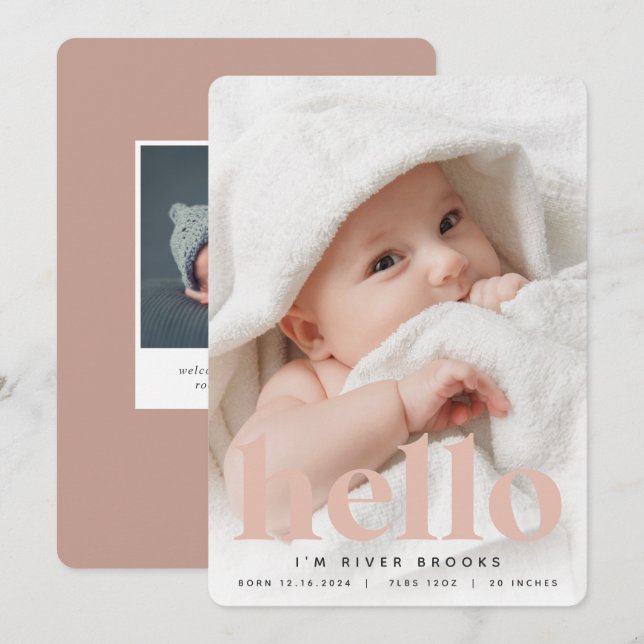 Big Welcome | Photo Birth Announcement (Front/Back)