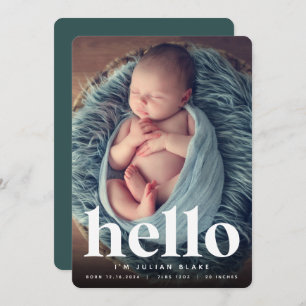 Big Welcome Photo Birth Announcement