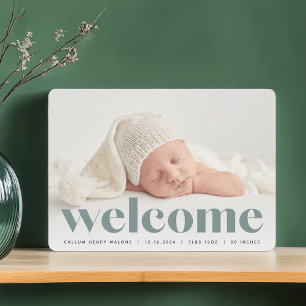 Big Welcome Photo Birth Announcement
