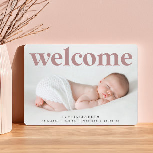 Big Welcome   Photo Birth Announcement