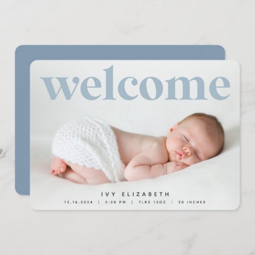 Big Welcome  Photo Birth Announcement